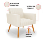 Kit 2 Poltronas Viena Gomada Veludo Pés Palito Castanho D03 -