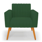 Kit 2 Poltronas Viena Gomada Veludo Pés Palito Castanho D03 -