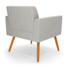 Kit 2 Poltronas Viena Gomada Veludo Pés Palito Castanho D03 -