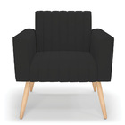 Kit 2 Poltronas Viena Gomada Veludo Pés Palito Natural D03 -