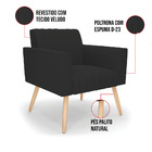 Kit 2 Poltronas Viena Gomada Veludo Pés Palito Natural D03 -