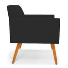 Kit 2 Poltronas Viena Gomada Veludo Preto Pés Palito Castanho