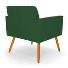 Kit 2 Poltronas Viena Gomada Veludo Verde Pés Palito Castanho