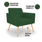 Kit 2 Poltronas Viena Gomada Veludo Verde Pés Palito Natural
