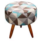 Kit 2 Poltronas Vitória Com Puff Bali Decorativo Estampa Triâ