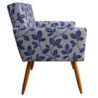 Kit 2 Poltronas Vitória Decorativa Estampa Floral Cinza Kasa