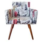 Kit 2 Poltronas Vitória Decorativa Estampa Paris D'rost