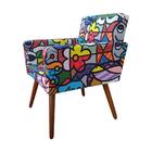 Kit 2 Poltronas Vitória Decorativa Estampa Romero Brito Kasa