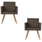 Kit 2 Poltronas Vitória Decorativa Suede Castor Kasa Sofá