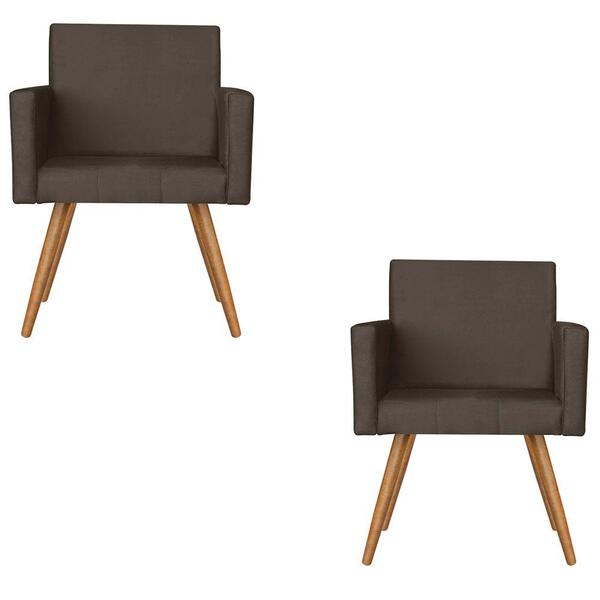 Kit 2 Poltronas Vitória Decorativa Suede Castor Kasa Sofá