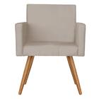 Kit 2 Poltronas Vitória Decorativa Suede Creme Kasa Sofá