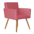 Kit 2 Poltronas Vitória Decorativa Suede Rosa Goiaba Kasa Sofá