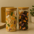 Kit 2 Porta Mantimentos De Vidro 1000ml Transparente