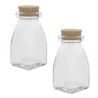 Kit 2 Porta Mantimentos De Vidro Com Rolha 120ml Lyor