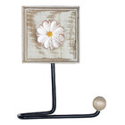 Kit 2 Porta Papel Higiênico De Madeira E Ferro Rustico Flor B