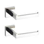 Kit 2 Porta Papel Higiênico Papeleira Sem Tampa Inox Polido