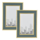 Kit 2 Porta Retrato 10x15 Vintage Borda Efeito Metalizado Ver