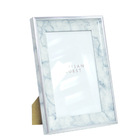 Kit 2 Porta Retrato Detalhe Carrara Rose Gold E Prata 15x20 P