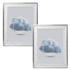 Kit 2 Porta Retrato Detalhe Carrara Rose Gold E Prata 15x20 P