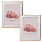 Kit 2 Porta Retrato Detalhe Carrara Rosegold E Prata 10x15 Ro