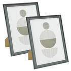 Kit 2 Porta Retratos De Madeira Decoração Moderno 15x20 Preto