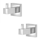 Kit 2 Porta Toalha Cabide Luxo Para Banheiro Quadrado Inox