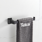 Kit 2 Porta Toalha Toalheiro De Rosto Mão Preto Fosco