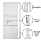 Kit 2 Portas Lambril De Alumínio Direita 210x80cm Com Friso E