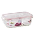 Kit 2 Pote Retangular Tampa Hermética Divisória 700ml - Casa