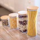 Kit 2 Potes Borossilicato Hermético Tampa Bambu 450ml Class