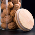 Kit 2 Potes Borossilicato Hermético Tampa Bambu 450ml Class