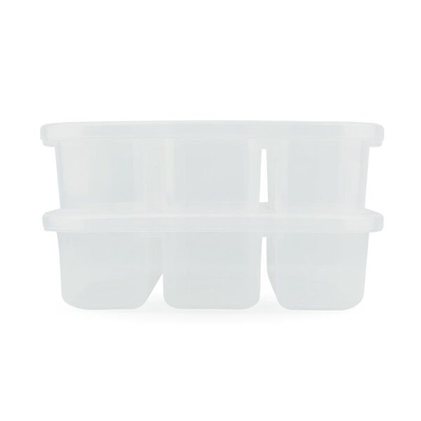 Kit 2 Potes C/ 3 Divisórias Nitron 1,1l  Tampa Conservador De