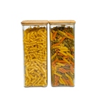 Kit 2 Potes De Acrílico 2l Com Tampa Herméticos Quadrados - T