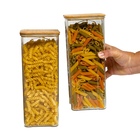 Kit 2 Potes De Acrílico 2l Com Tampa Herméticos Quadrados - T