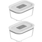 Kit 2 Potes De Vidro Borossilicato 370ml Hermético Fresh Lock