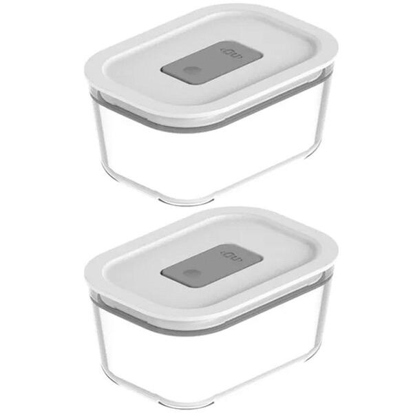 Kit 2 Potes De Vidro Borossilicato 370ml Hermético Fresh Lock