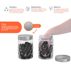 Kit 2 Potes De Vidro Com Tampa Inox Bolhas Redondo 1300ml - M
