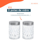 Kit 2 Potes De Vidro Com Tampa Inox Bolhas Redondo 1300ml - M