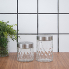 Kit 2 Potes De Vidro Com Tampa Inox Bolhas Redondo 800ml E 13