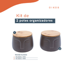 Kit 2 Potes Dolomita Com Tampa De Bambu Rosto - Oikos Fendi U