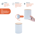 Kit 2 Potes Dolomita Com Tampa De Bambu Zig Zag 1,2l - Oikos