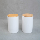 Kit 2 Potes Dolomita Com Tampa De Bambu Zig Zag 1,5l - Oikos