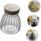 Kit 2 Potes Hermético De Vidro Com Tampa Bambu 450ml E 700ml