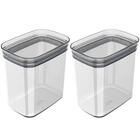 Kit 2 Potes Herméticos 1,5l Porta Mantimentos Plástico Ou Tra