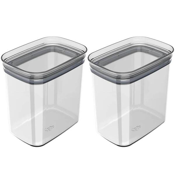 Kit 2 Potes Herméticos 1,5l Porta Mantimentos Plástico Ou Tra