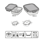 Kit 2 Potes Herméticos Vidro Transparente 0,65L e 1,5L Delinia