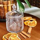 Kit 2 Potiches De Cristal Com Tampa 10x15cm Bomboniere Baleir