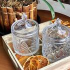 Kit 2 Potiches De Cristal Com Tampa 10x15cm Bomboniere Baleir