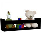 Kit 2 Prateleira 50cm Preto Livro Revista Infantil Parede