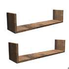 Kit 2 Prateleira Nicho U 40x15x10p Madeirado  Mdf Dvd Livro